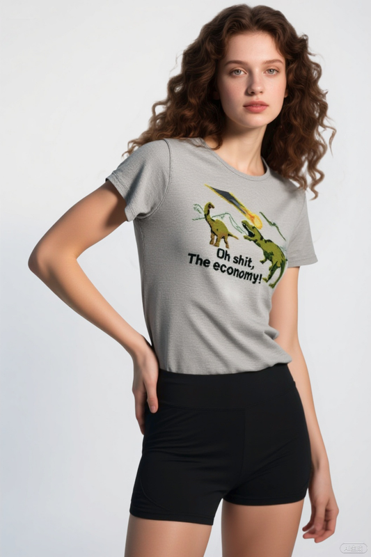 Oh Shit Funny Art Print Casual Shhort Sleeve T-shirt